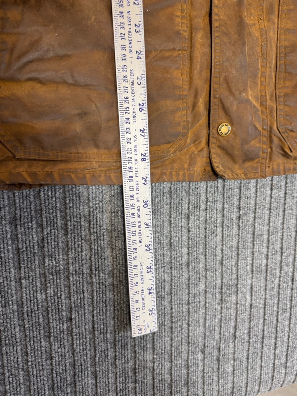 Vtg Filson Mile Marker Tin Cloth Brown Waxed Cotton Field Jacket - Made in USA - Picture 8 of 10
